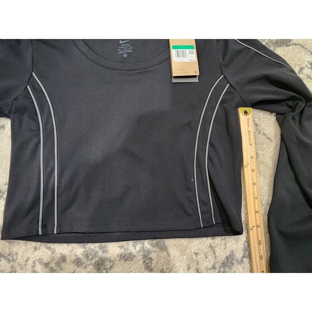 NEW Nike ONE Fitted Dri-Fit LS Cropped Top Black Size XL NWT $60 Dri Fit - Picture 8 of 10